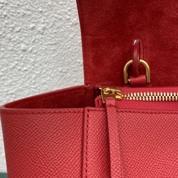 Ce**e micro belt bag in red grained calfskin