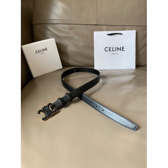 Ce**e medium cuir triomphe belt 25mm in black calfskin