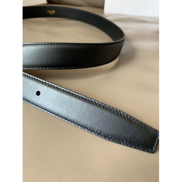 Ce**e medium cuir triomphe belt 25mm in black calfskin