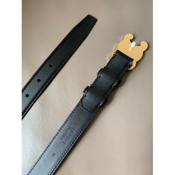 Ce**e medium cuir triomphe belt 25mm in black calfskin