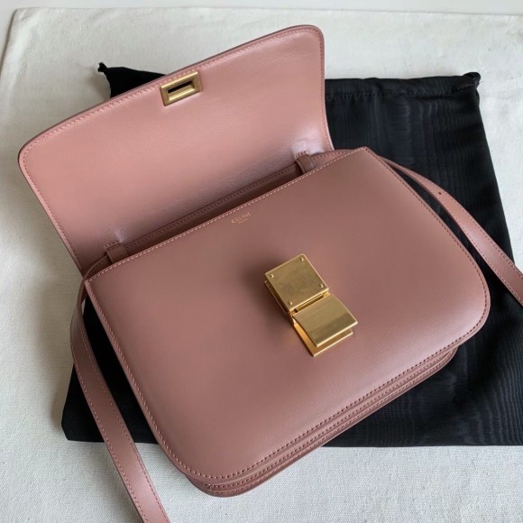 Ce**e classic box medium bag in antique rose box calfskin