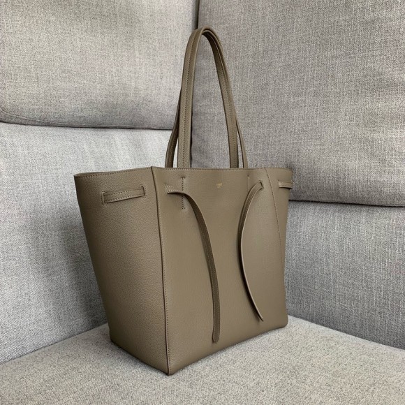 Ce**e small cabas phantom bag in taupe grained calfskin