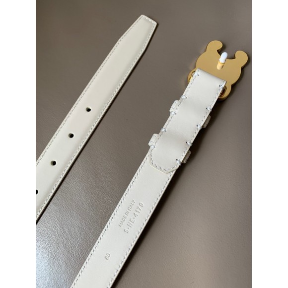 Ce**e medium cuir triomphe belt 25mm in white calfskin