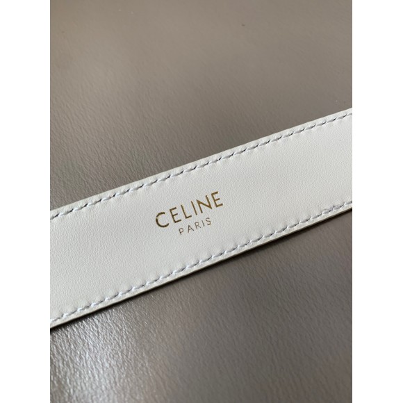 Ce**e medium cuir triomphe belt 25mm in white calfskin