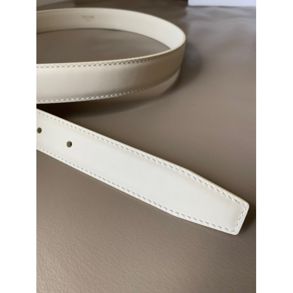 Ce**e medium cuir triomphe belt 25mm in white calfskin