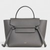 Celine Micro Belt Bag In Grey Grained Calfskin