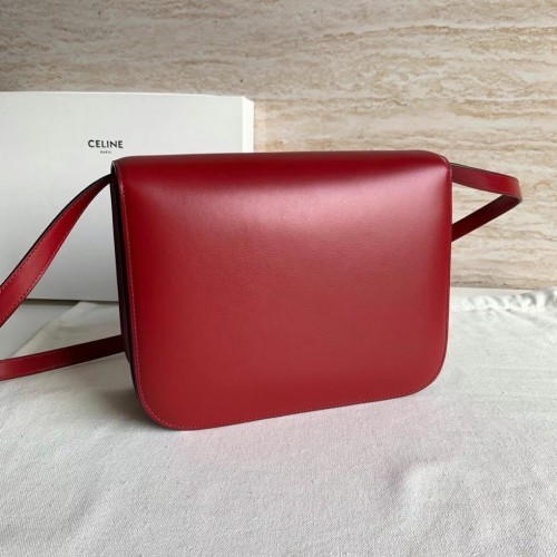 Celine Classic Box Medium Bag In Red Box Calfskin