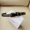 Celine Medium Western Belt 25MM in Black Calfskin