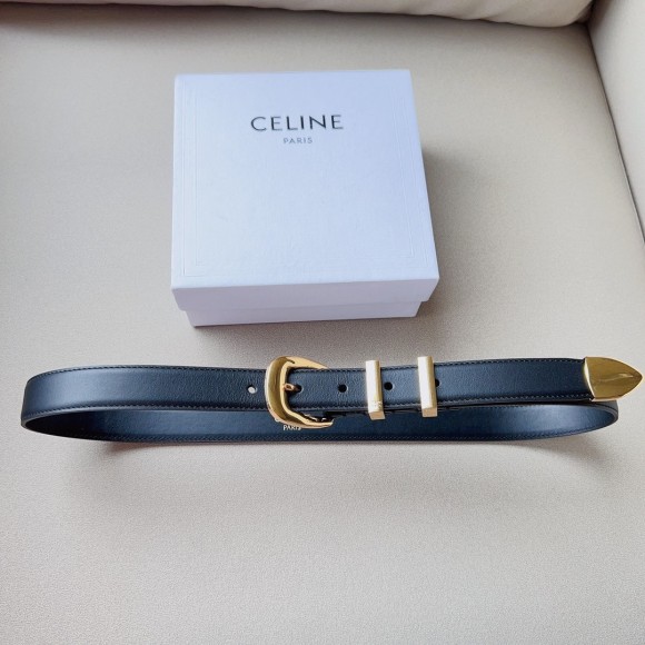 Ce**e medium western belt 25mm in black calfskin