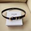 Celine Medium Western Belt 25MM in Black Calfskin