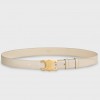 Celine Medium Triomphe Belt 25MM in White Calfskin