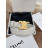 Celine Medium Triomphe Belt 25MM in White Calfskin