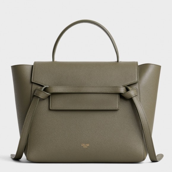 Ce**e micro belt bag in army green grained calfskin