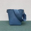 Celine Sangle Small Bucket Bag In Slate Blue Calfskin