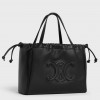 Celine Small Cabas Drawstring Cuir Triomphe Bag in Black Calfskin