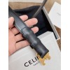 Celine Medium Triomphe Belt 25MM in Black Calfskin