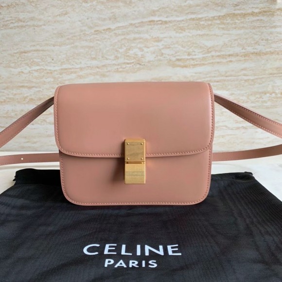 Ce**e classic box teen bag in antique rose box calfskin