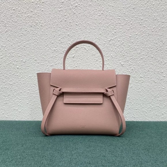 Ce**e belt nano bag in vintage pink grained calfskin