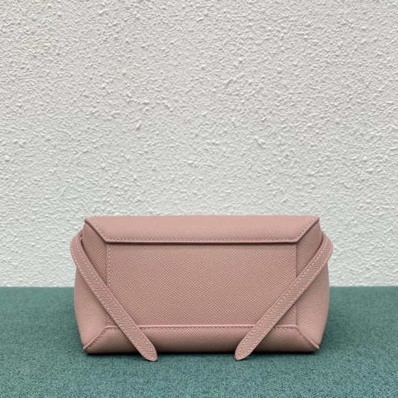 Ce**e belt nano bag in vintage pink grained calfskin