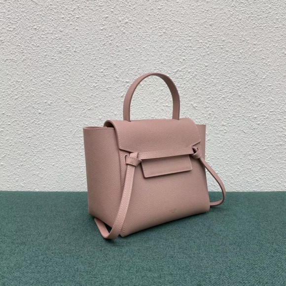 Ce**e belt nano bag in vintage pink grained calfskin