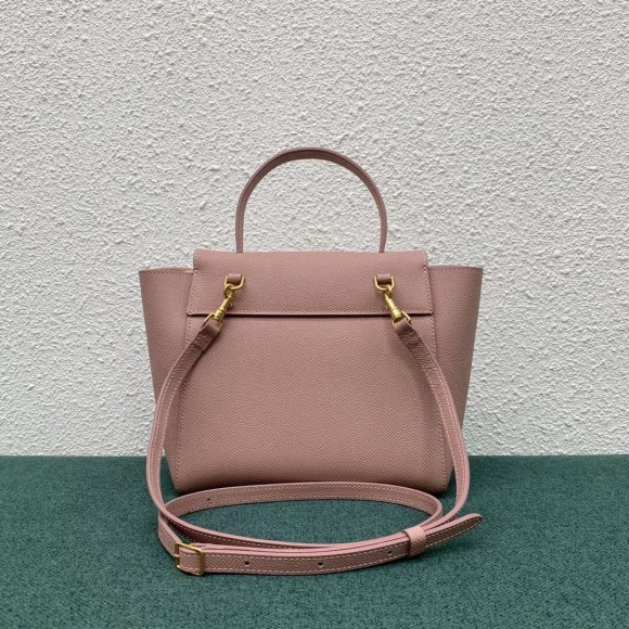 Ce**e belt nano bag in vintage pink grained calfskin