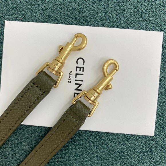 Ce**e belt nano bag in army green grained calfskin