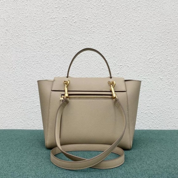 Ce**e micro belt bag in light taupe grained calfskin