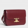 Celine Triomphe Medium Bag In Bordeaux Smooth Calfskin