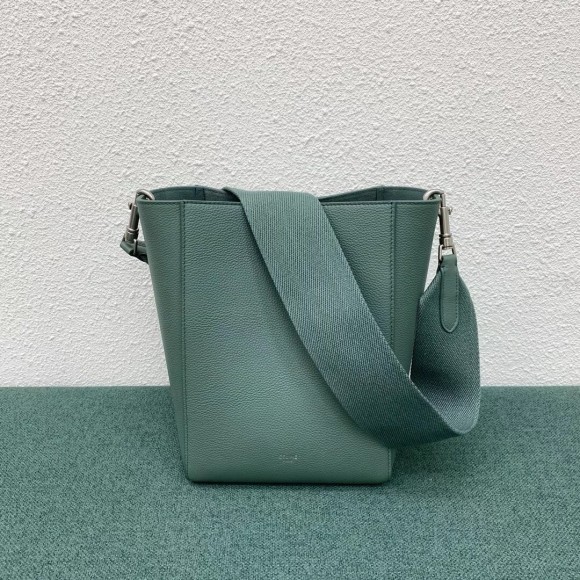 Ce**e sangle small bucket bag in celadon calfskin