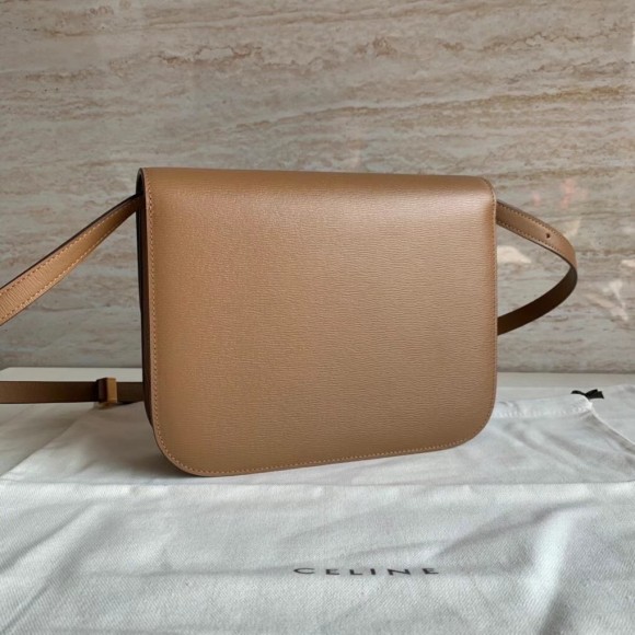 Ce**e classic box medium bag in camel liege calfskin