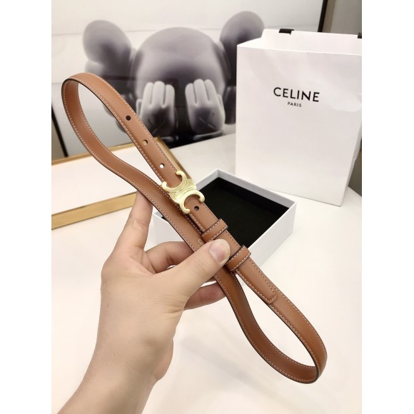 Ce**e small triomphe belt 18mm in brown calfskin