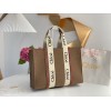 Chloe Large Woody Tote Bag In Brown Felt