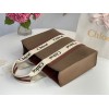 Chloe Large Woody Tote Bag In Brown Felt