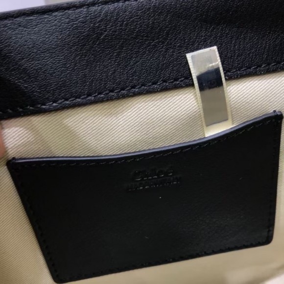 Chloe Small Tess Shoulder Bag In Black Calfskin