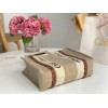 Chloe Woody Medium Tote Bag in Linen Canvas with Brown Leather