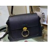Chloe Small Tess Day Bag In Black Grained Leather