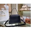 Chloe Small Tess Day Bag In Black Grained Leather