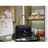 Chloe Small Tess Day Bag In Black Grained Leather