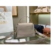 Chloe Mini Tess Day Bag In Grey Grained Leather