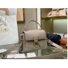 Chloe Mini Tess Day Bag In Grey Grained Leather