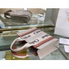 Chloe Small Woody Tote Bag in Canvas with Brown Leather Strips