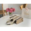 Chloe Woody Medium Tote Bag in Linen Canvas with Navy Blue Leather