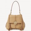 Chloe Penelope Small Shoulder Bag in Beige Grained Calfskin