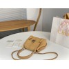 Chloe Penelope Small Shoulder Bag in Beige Grained Calfskin