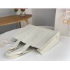 Chloe Woody Large Tote Bag In White Calfskin