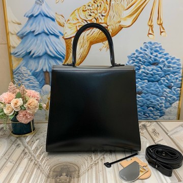Delvaux Brillant L'Humour MM Bag in Black Box Calf Leather Delvaux Brillant L'Humour MM Bag in Black Box Calf Leather