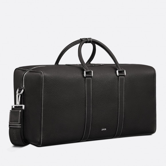 D*or lingot 50 duffle bag in black grained calfskin