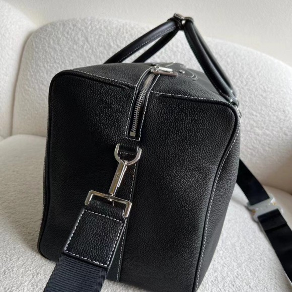 D*or lingot 50 duffle bag in black grained calfskin