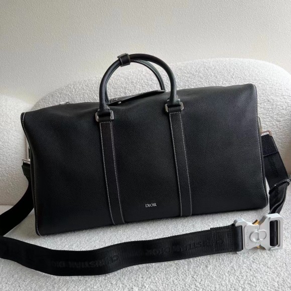 D*or lingot 50 duffle bag in black grained calfskin