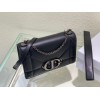 Dior 30 Montaigne Chain Bag With Handle In Black Lambskin